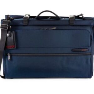 TUMI
Tri-Fold Ballistic Nylon & Leather-Trim Garment Bag Navy Blue